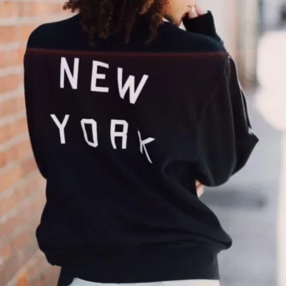 Brandy Melville John Galt Elana, New York, Black, Bomber Jacket, OS - Picture 2 of 12